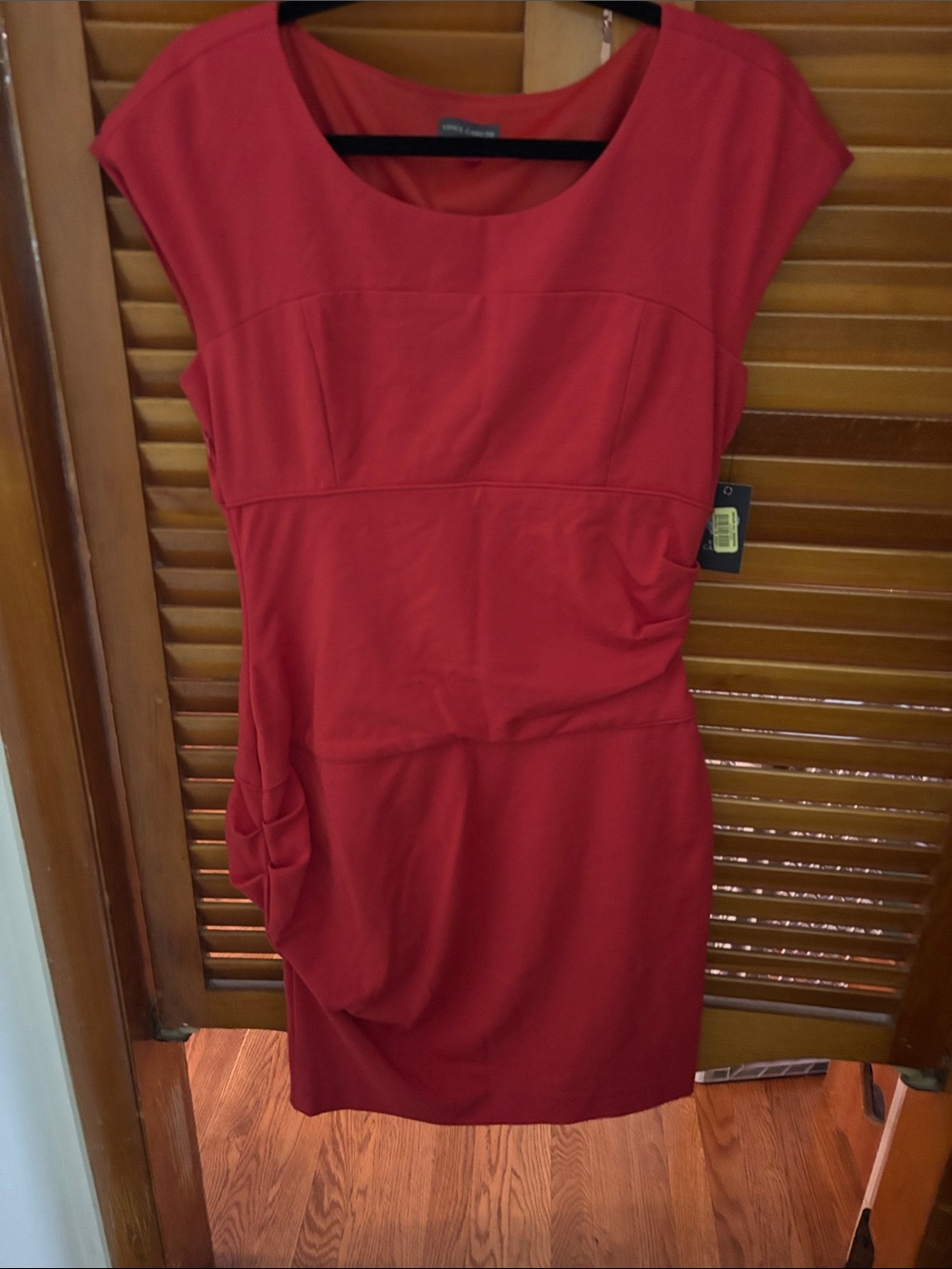 Vince Camuto Red Cap-Sleeve Mini Sheath Dress